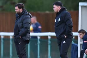 Biggleswade Town bosses Danny Payne and Jimmy Martin oversaw a 2-2 draw on Saturday. Photo: BTFC.