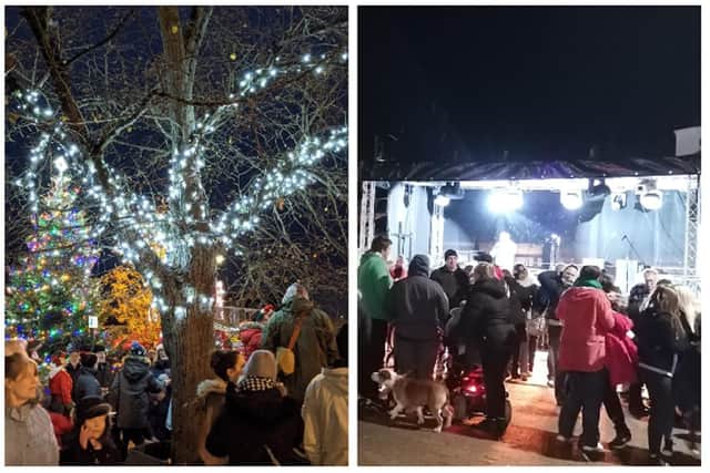 LEFT: Sandy Christmas Lights Switch On. Image: Sandy Town Council.
RIGHT: Biggleswade Christmas Lights switch on. Image: Biggleswade Town Council.