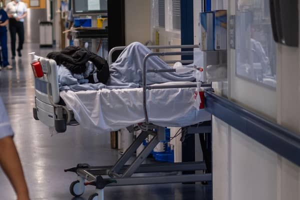 A patient bed on an NHS hospital ward in England. Picture: PA