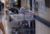 A patient bed on an NHS hospital ward in England. Picture: PA