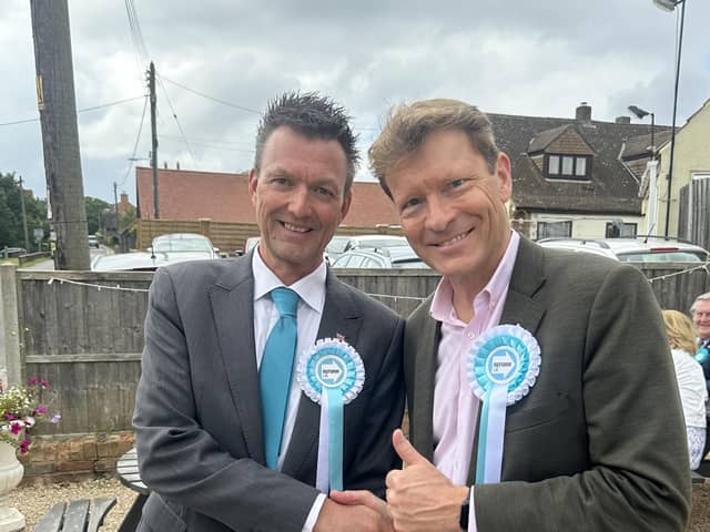 Dave Holland Reform UK candidate (L) Richard Tice, party leader (R) Image:LDRS