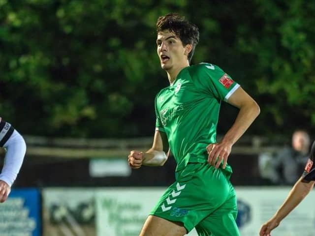 Dan Carey-Evans netted Biggleswade FC's equaliser on Saturday. Photo: Guy Wills.