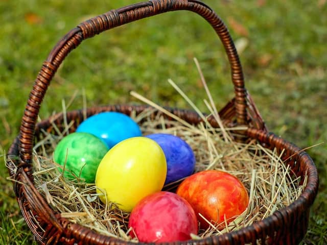 File photo of Easter eggs in a basket