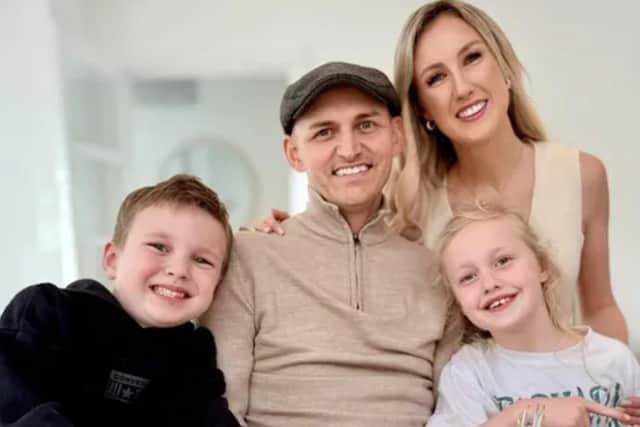 Shaun with his wife, Hannah, daughter Isla (eight), and son Frankie (six). Image supplied by Shaun Robinson.