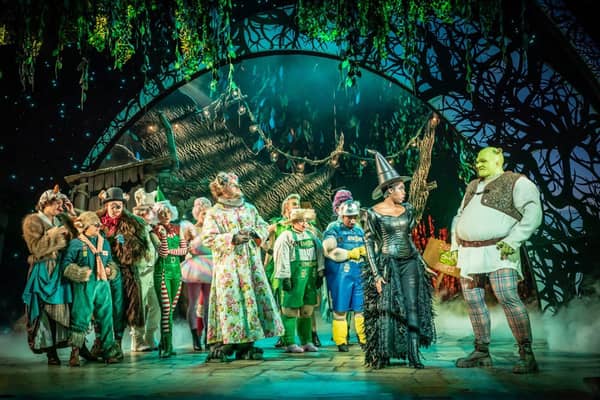 Shrek and the characters from the fairytales.
