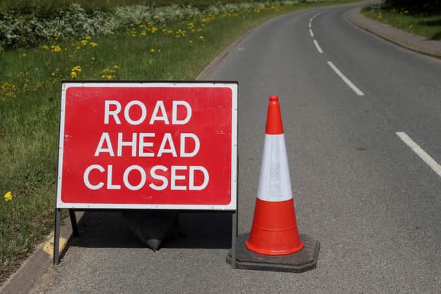 Road Closed sign. Image: David Davies/RADAR.