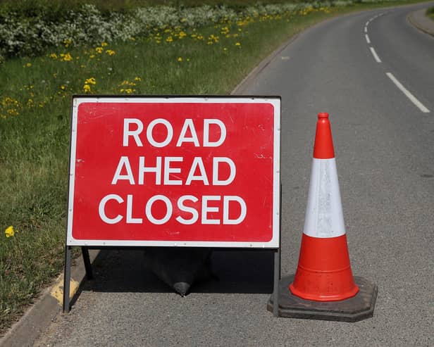 Road Closed sign. Image: David Davies/RADAR.