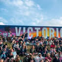 Festival-goers at Castle Field
