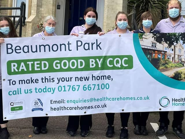 Staff celebrate at Beaumont Park nursing home. Image: Healthcare Homes.