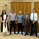 Wixams Hustings June 21, 2024 (l-r) Maahwish Mirza (Labour), Richard Brunning (SDP), Cade Sibley (Green Party), Gareth Mackey (Independent), Dave Holland (Reform UK) and Blake Stephenson (Conservative) Photo: LDRS