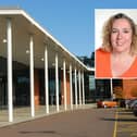 Central Bedfordshire Council's headquarters in Chicksands and inset, councillor Hayley Whitaker