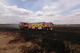 The blackened ground. Image: Bedfordshire Fire and Rescue Service.