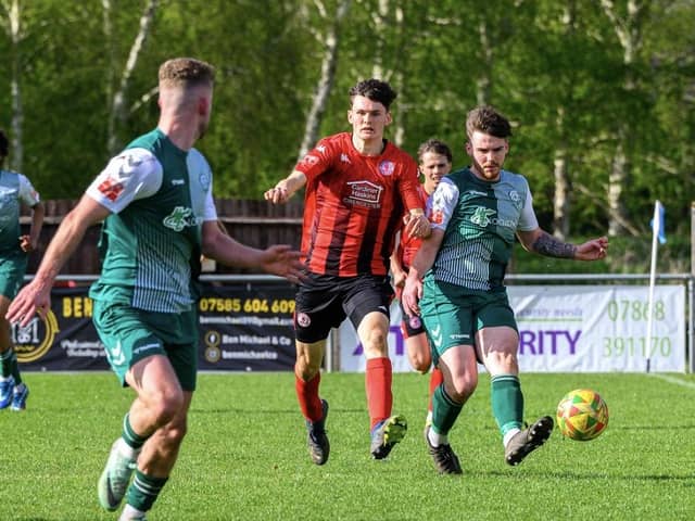 Action from Biggleswade FC's draw with Cirencester on Saturday. Photo: Guy Wills Sports Photography.