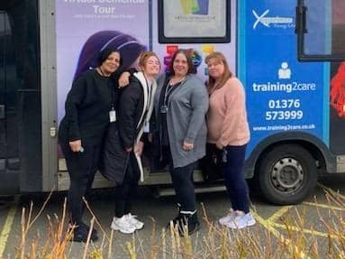 Council staff take part in the autism bus experience