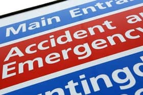 Accident and emergency department sign. Picture: Chris Radburn via PA Images / Alamy Stock Photo