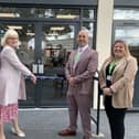 From left, Joanne Young, Ilona Bond, Dr Alan Lee and Chloe Dowden declare the new Sixth Form open
