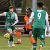 Action from Biggleswade FC's draw with Ware on Saturday. Photo: Guy Wills Photography.