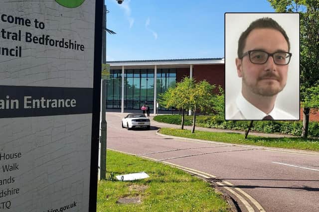 Central Bedfordshire Council and inset, councillor Steven Watkins