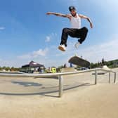 Some fantastic skills were demonstrated by regular members of Sandy Skatepark