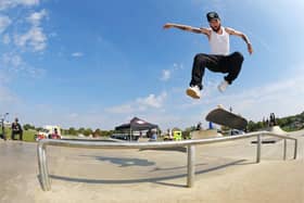 Some fantastic skills were demonstrated by regular members of Sandy Skatepark