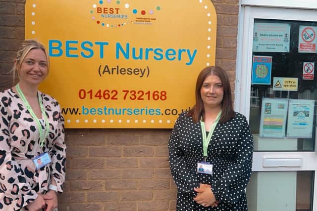 BEST Nursery (Arlesey) manager Lisa Pye, left, and assistant manager Abbey McKenna