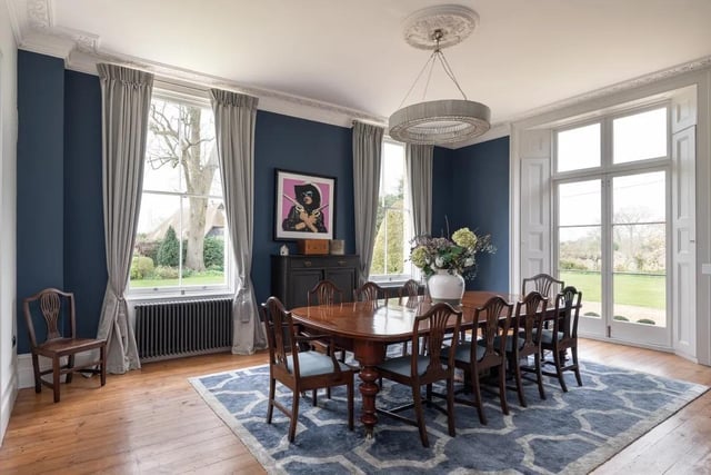 This room boats a marble fireplace and still has a Butler’s bell box as a nod to the past