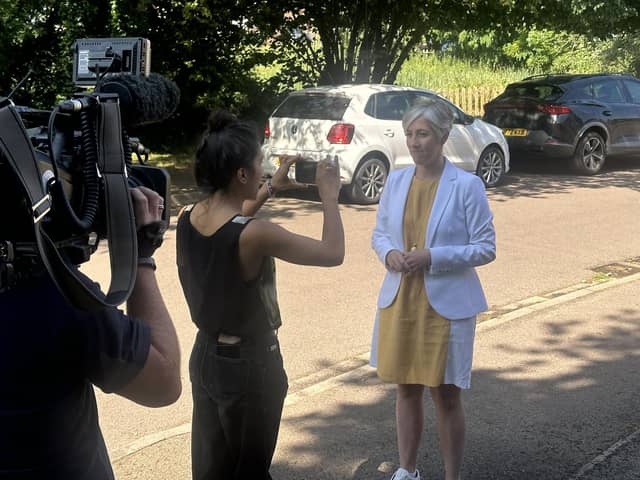 Liberal Democrat deputy leader and health spokesperson, Daisy Cooper, in Ampthill