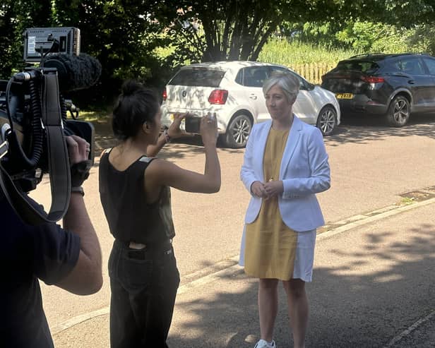 Liberal Democrat deputy leader and health spokesperson, Daisy Cooper, in Ampthill