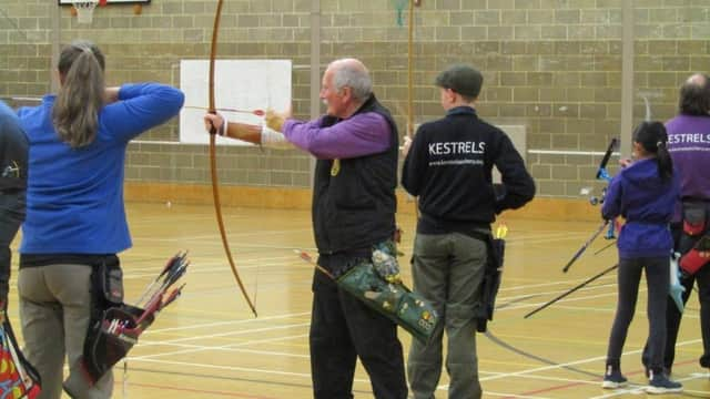 Pictured in action (l-r) are Lesley Brown, Mike Collins and Sidney Howard-Jude.