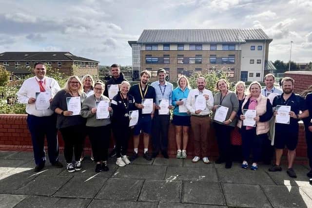 LOTC leads from the 16 Meridian Trust Secondary and Special Schools receiving their certificates.