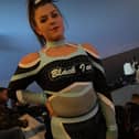 Brave Molly Mayhew hasn't allowed a painful condition to stop her cheerleading - she and her Black Ice team mates will compete at an international summit in Orlando this summer. Pic supplied by Leanne Mayhew