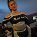 Brave Molly Mayhew hasn't allowed a painful condition to stop her cheerleading - she and her Black Ice team mates will compete at an international summit in Orlando this summer. Pic supplied by Leanne Mayhew