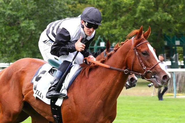 Although she finished only third, there is a strong argument that says Christopher Head's French-trained filly was actually the best horse in last month's Qipco 1000 Guineas at Newmarket. She travelled through the race like a dream but probably hit the front too soon and was collared close home. She gets the chance to make amends in the Coronation Stakes and her hopes are surely boosted by former champion jockey Oisin Murphy replacing her usual pilot, Aurelien Lemaitre, pictured giving the thumbs up after a winning ride on her as a 2yo.