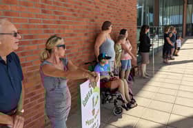 SEND protest outside Central Beds Council's headquarters