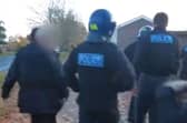 Police carried out early morning raids in Sandy