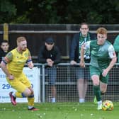 Biggleswade FC in action during their last friendly against Spalding. Photo: Guy Wills Photography.