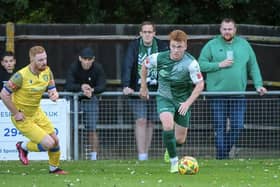 Biggleswade FC in action during their last friendly against Spalding. Photo: Guy Wills Photography.