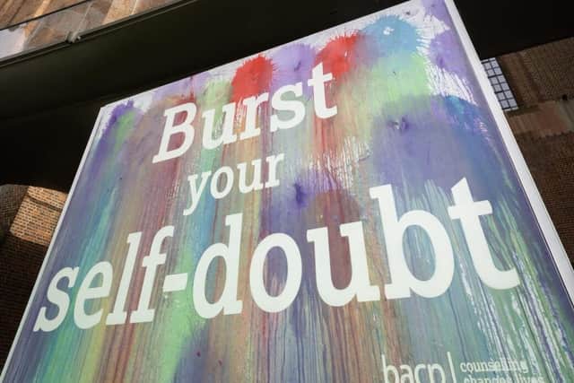 BACP 'Burst your self-doubt' art installation