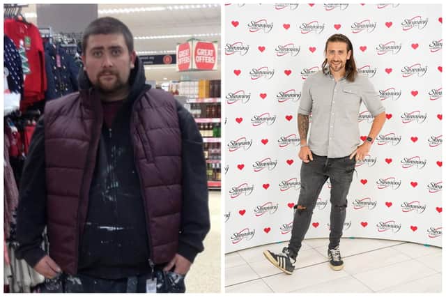 Brendan before and after his weight loss