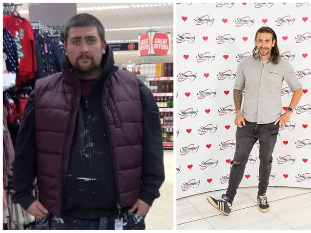 Brendan before and after his weight loss