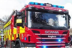 File image of a Bedfordshire Fire & Rescue appliance