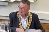Councillor Jonathan Woodhead wearing the mayoral chain