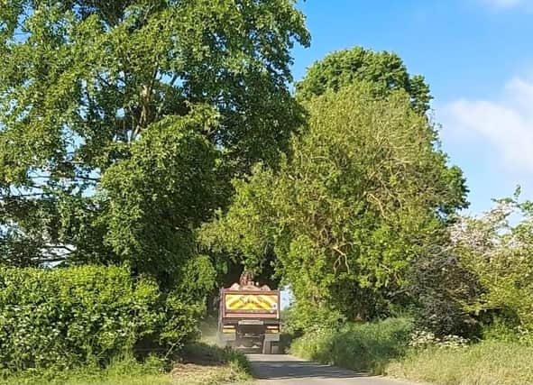 A lorry heading towards the site