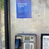 BT phone box interior. Picture: Central Bedfordshire Council
