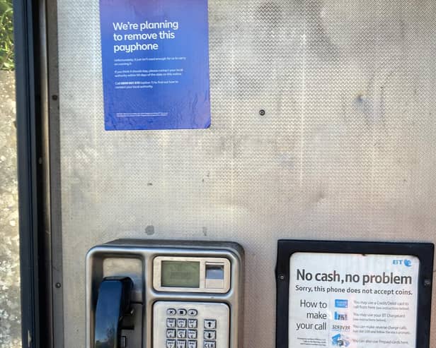 BT phone box interior. Picture: Central Bedfordshire Council