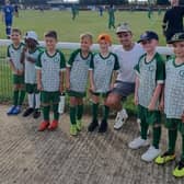 Nick is pictured with Biggleswade Town Under 8 players