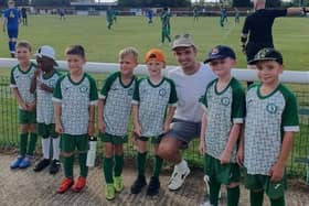 Nick is pictured with Biggleswade Town Under 8 players
