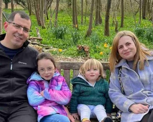 Arber with daughter Ayla, son Louie and wife Tracey