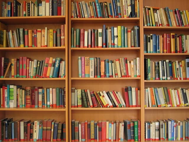 Books on a shelf