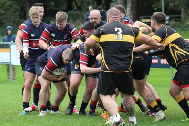 Action from Biggleswade's win over Northampton Casuals. Photo: Tom Dillinger.